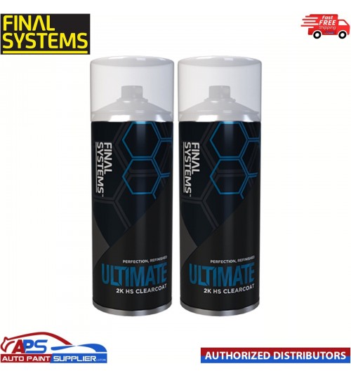 2 x FINAL SYSTEMS ULTIMATE 2K HS CLEARCOAT AEROSOL - 400ml